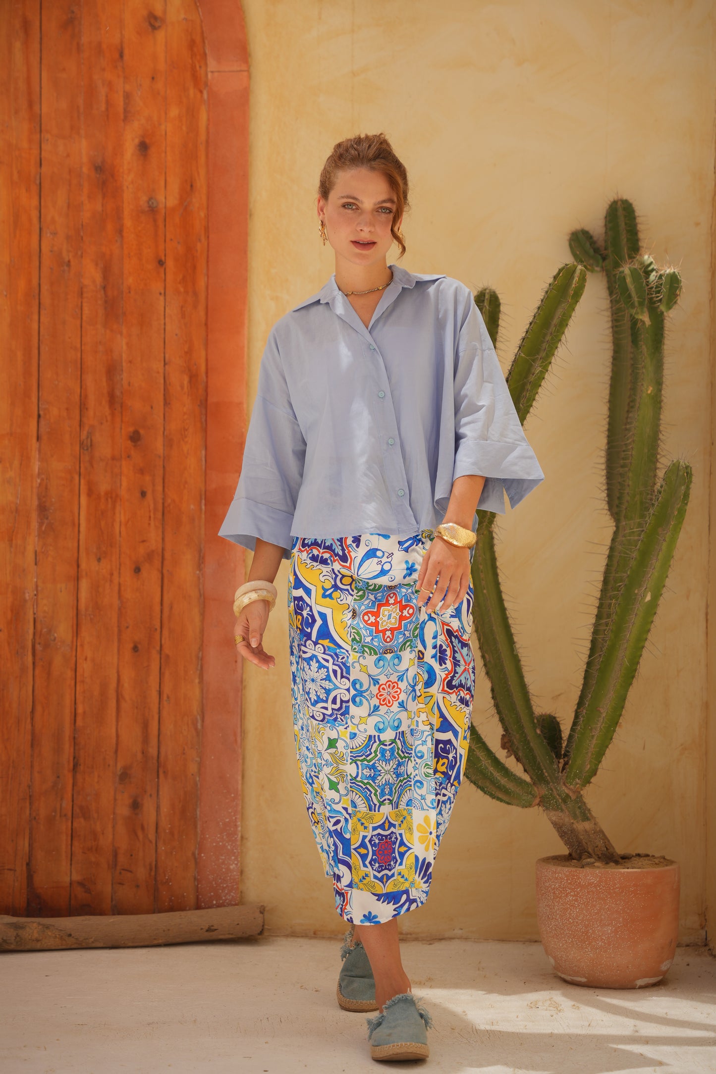 Cabana Shirt in baby blue