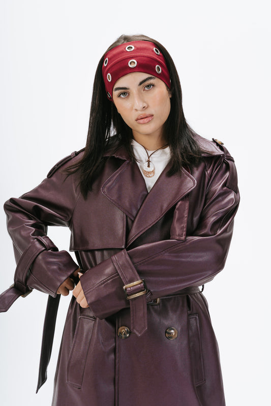 Burgundy Leather Coat