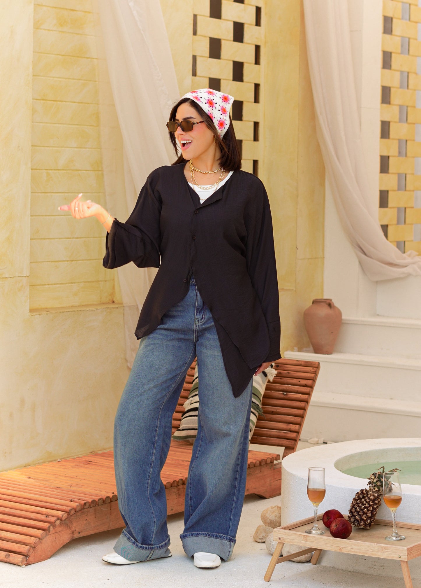 Solare Blouse in Black