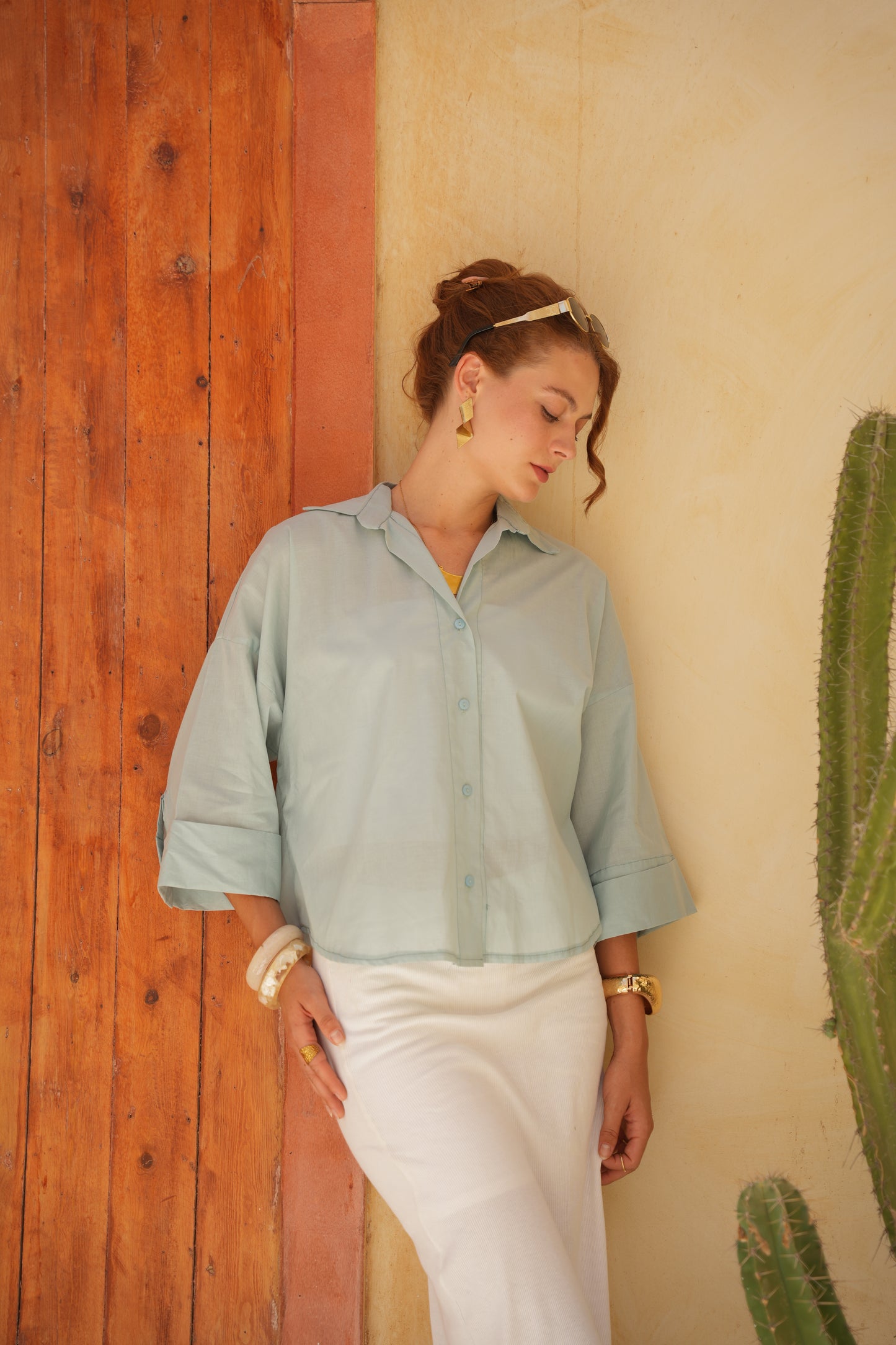 Cabana Shirt in mint green
