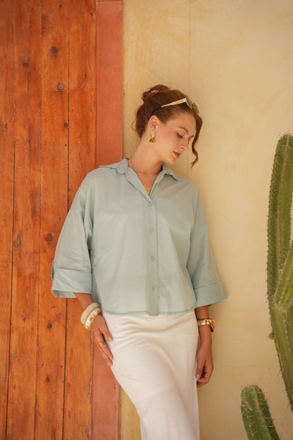 Cabana Shirt in mint green