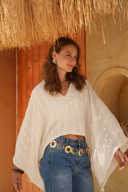 Tulum Cape in off-white