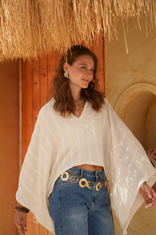 Tulum Cape in off-white