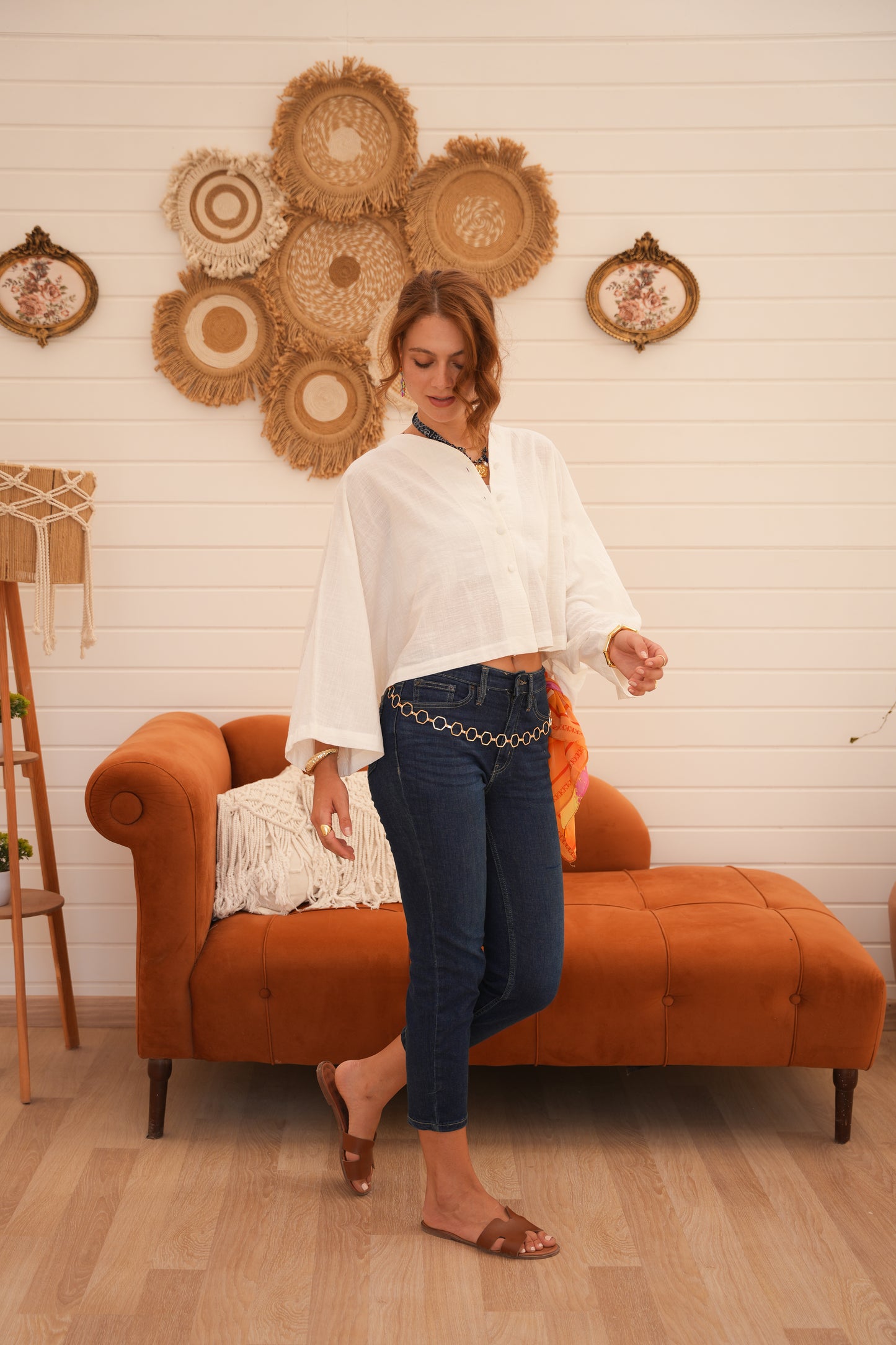 linen Blouse in white