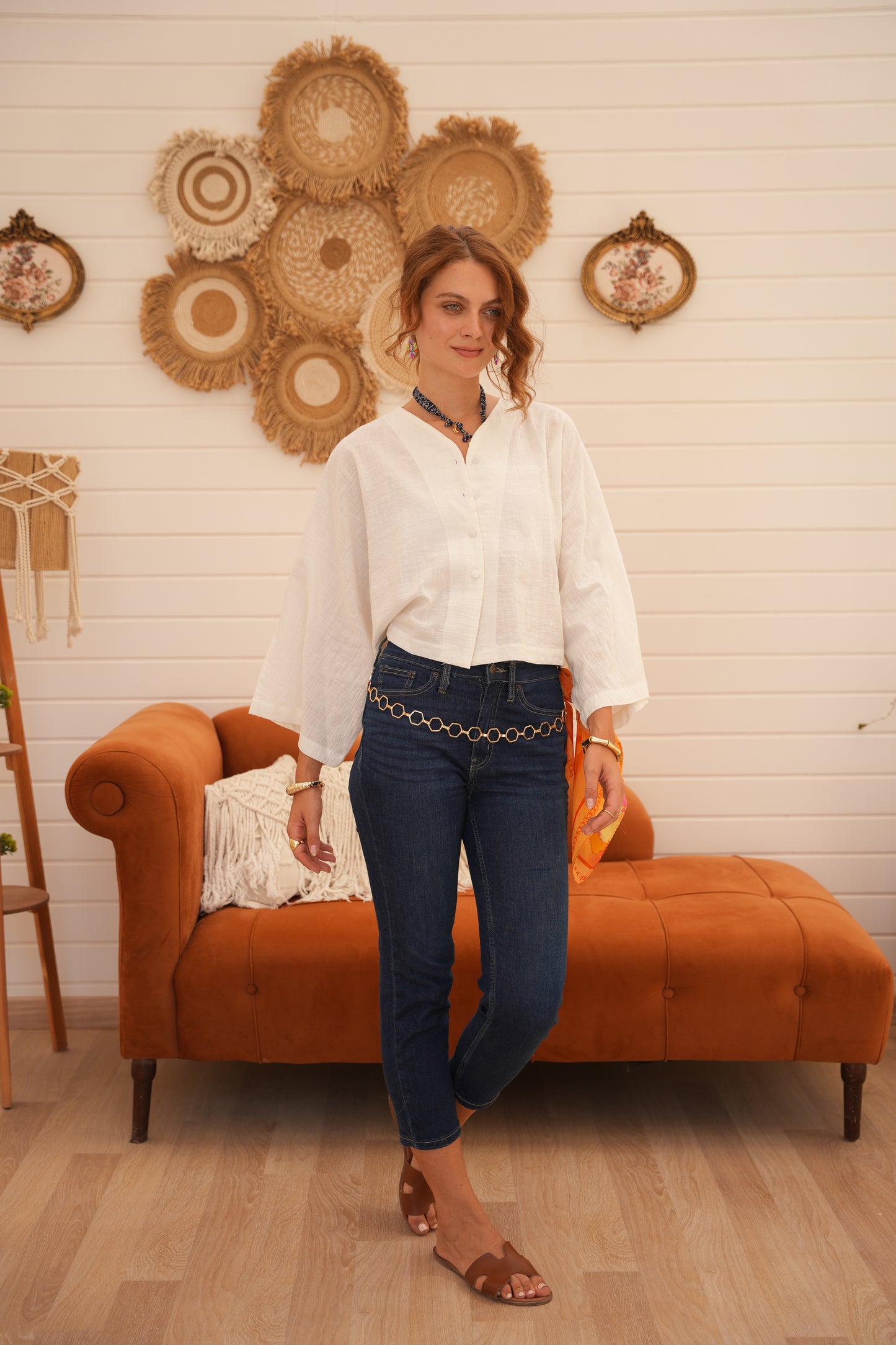linen Blouse in white