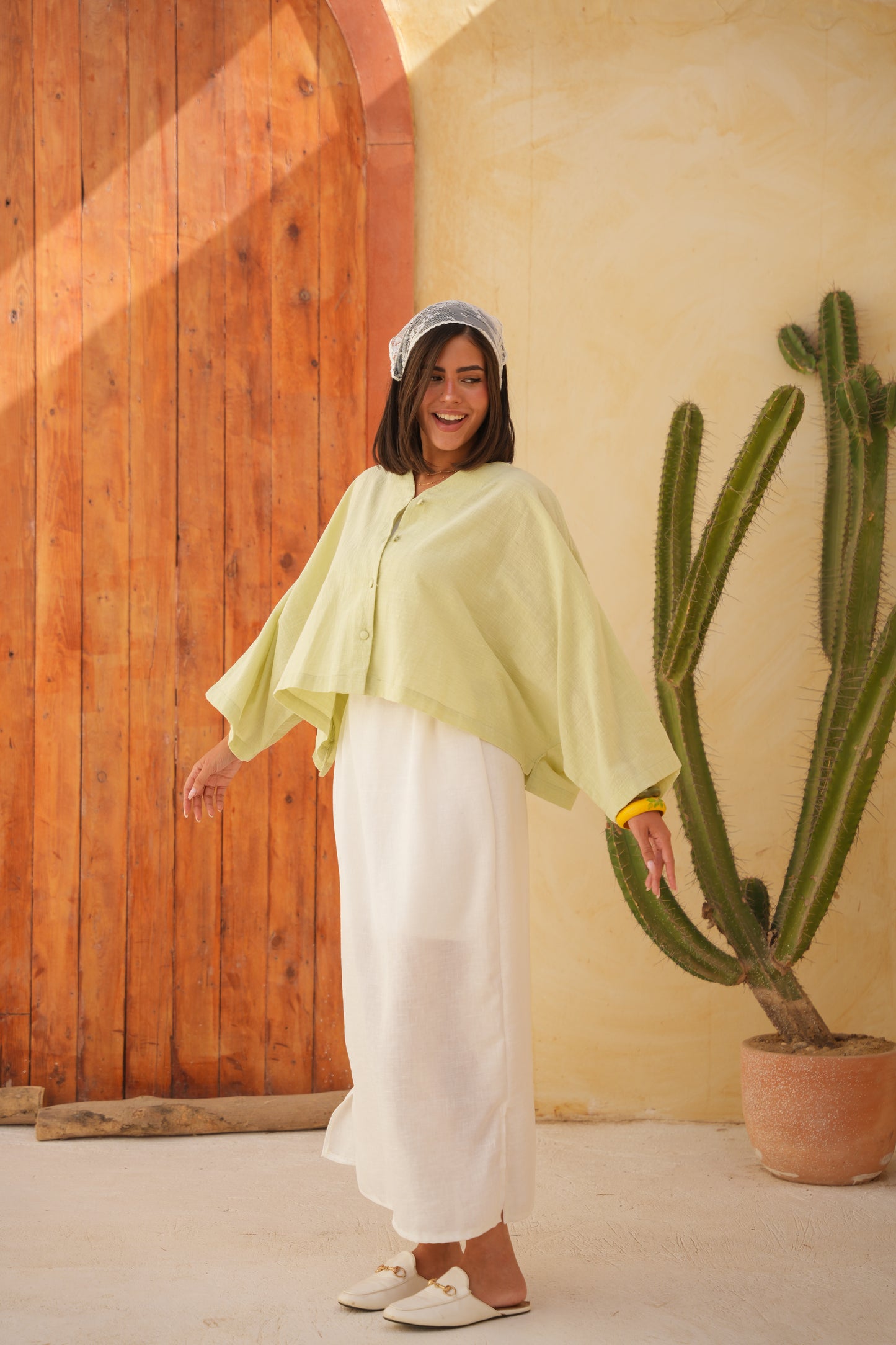 linen Blouse in mint green
