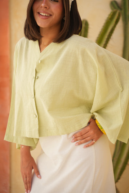 linen Blouse in mint green