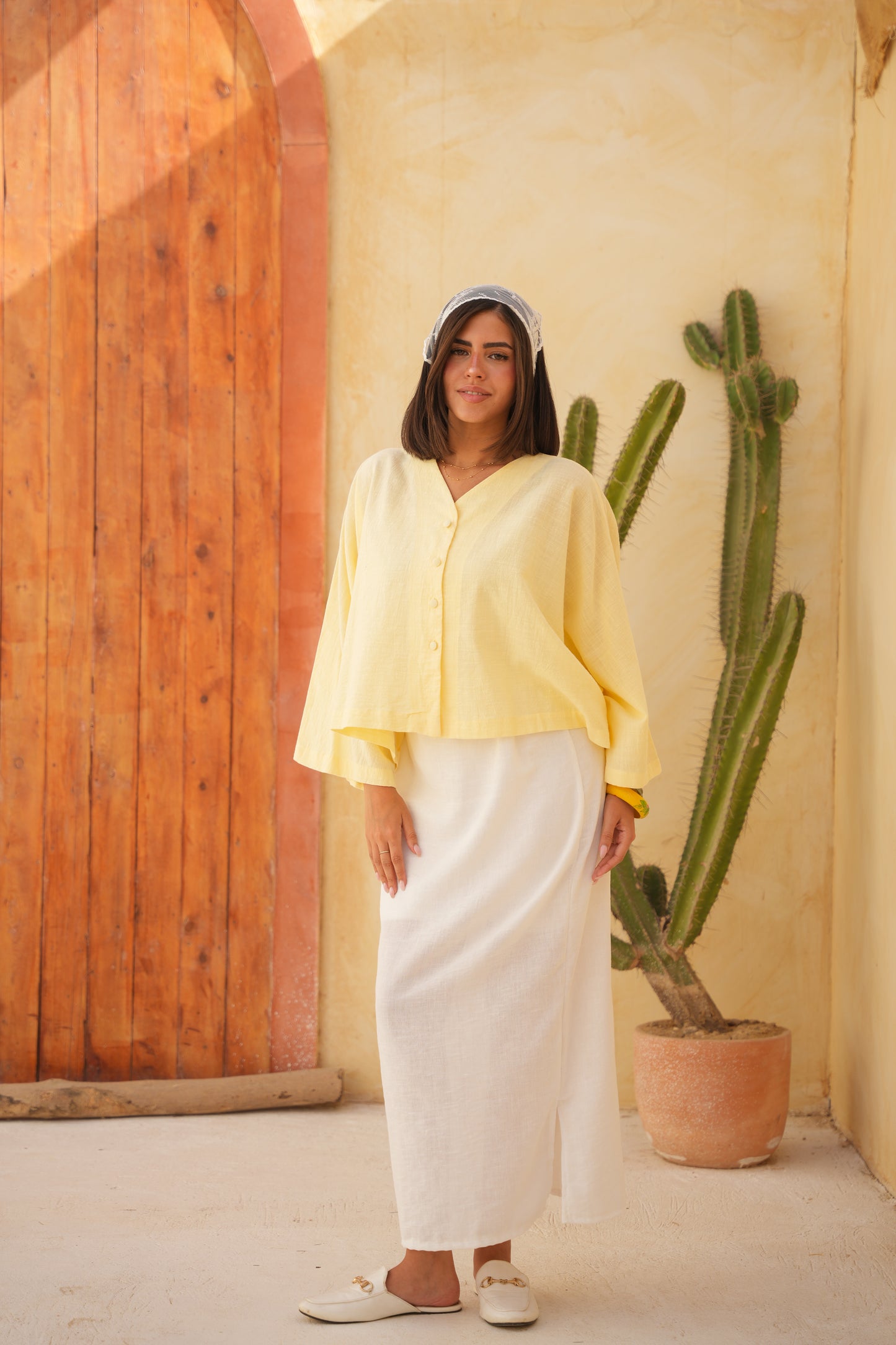 linen Blouse in yellow