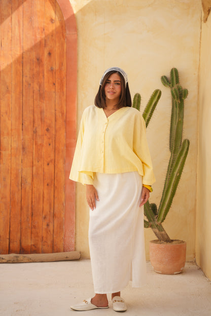linen Blouse in yellow