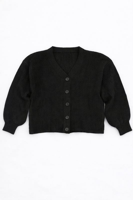 the oversized cable-knit buttoned cardigan