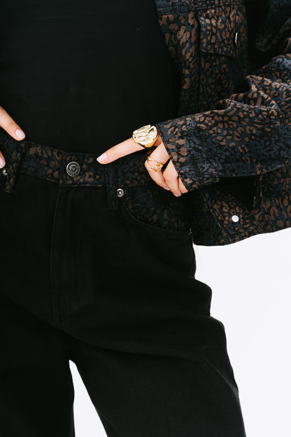 Black Embroidered Jeans