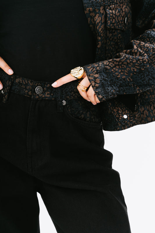 Black Embroidered Jeans