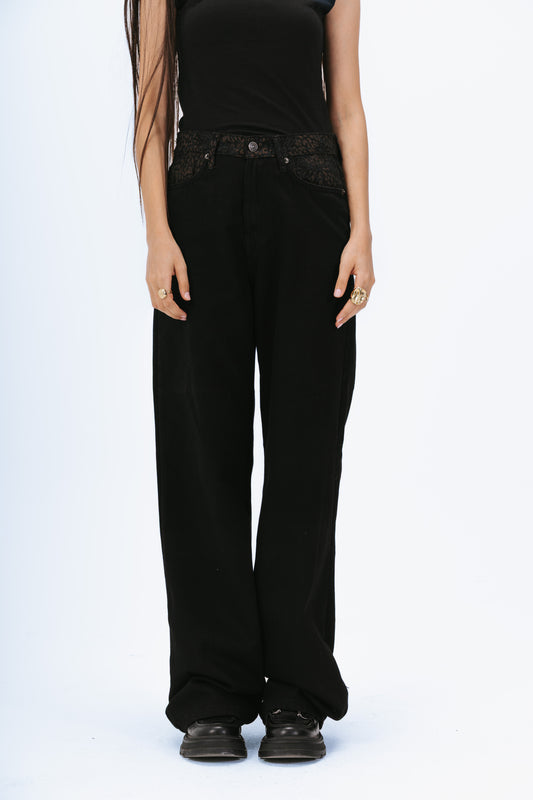 Black Embroidered Jeans
