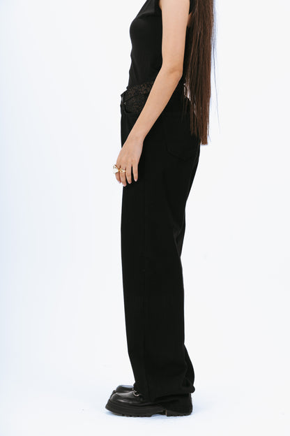 Black Embroidered Jeans