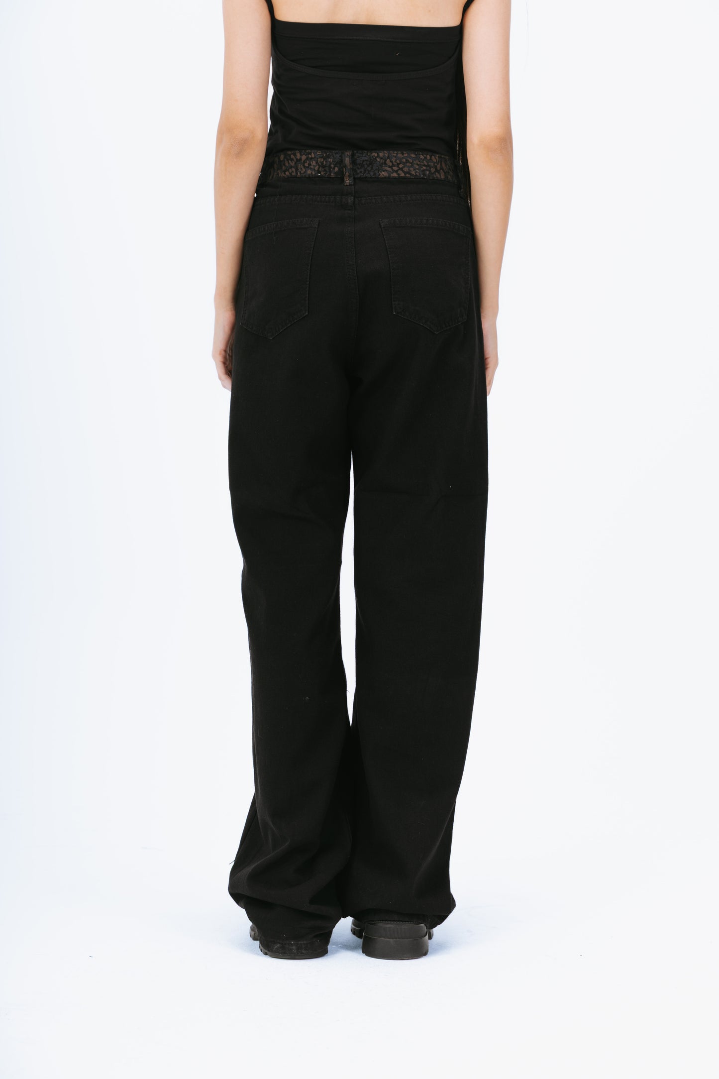 Black Embroidered Jeans