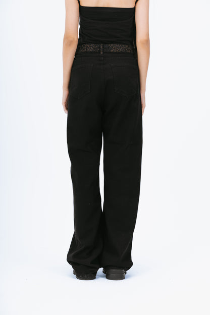 Black Embroidered Jeans